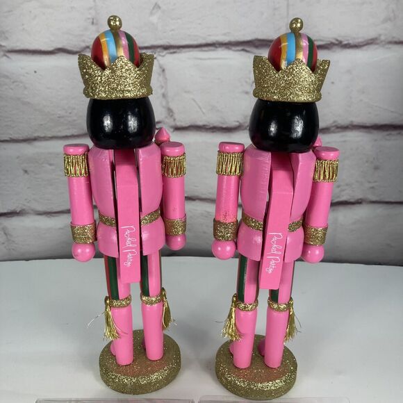 Lot of Wooden Nutcracker Figurines Soldier Decor Christmas Ornament Decor Pink - Picture 8 of 10